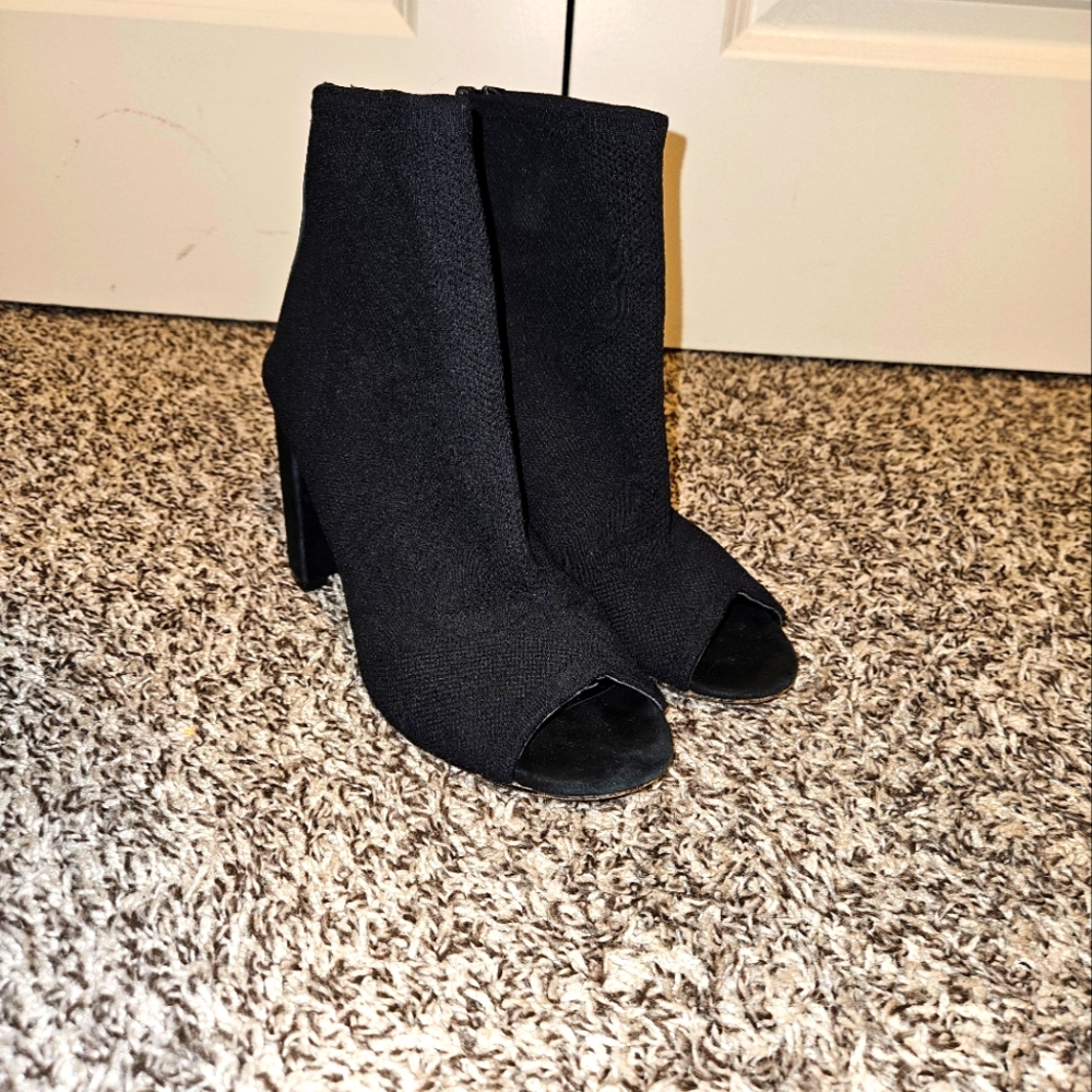 Steve Madden Black Peep Toe Boots